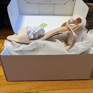 Nude block heel sandals